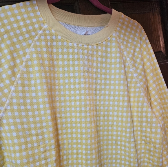 Bandier x Sincerely Jules The Juniper Sweatshirt Vintage Yellow Gingham Medium - Picture 4 of 8